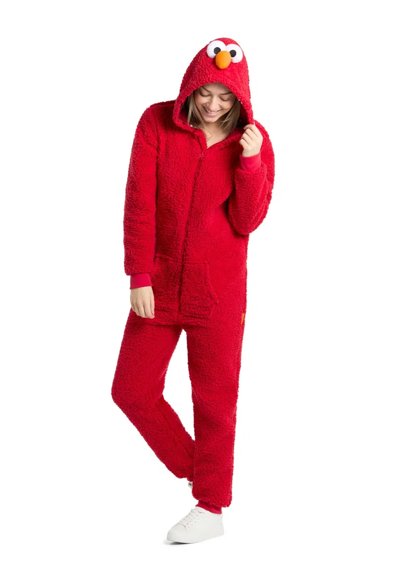 OppoSuits Einteiler für Erwachsene, Unisex – Sesamstraße, einteiliger Pyjama – lockere Passform – inklusive Taschen