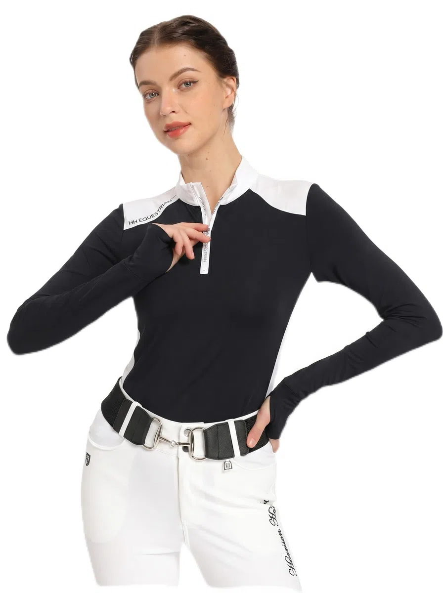 Harrison Howard Damen Reitshirt Reitsport Show Shirt Reiten Reitshirts für Frauen Gespleißte Schulter