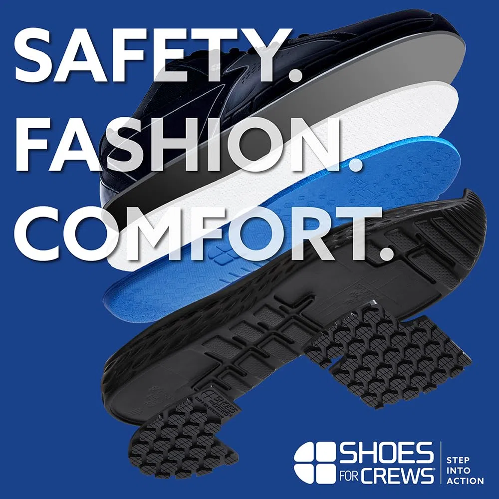 Shoes for Crews Unisex Arbeits-Sneaker – Bequeme, leichte, Wasserabweisende und Rutschhemmende Arbeitsschuhe, ideal für Männer und Frauen in Gastronomie Küchen, für Kellner und Koch – Delray