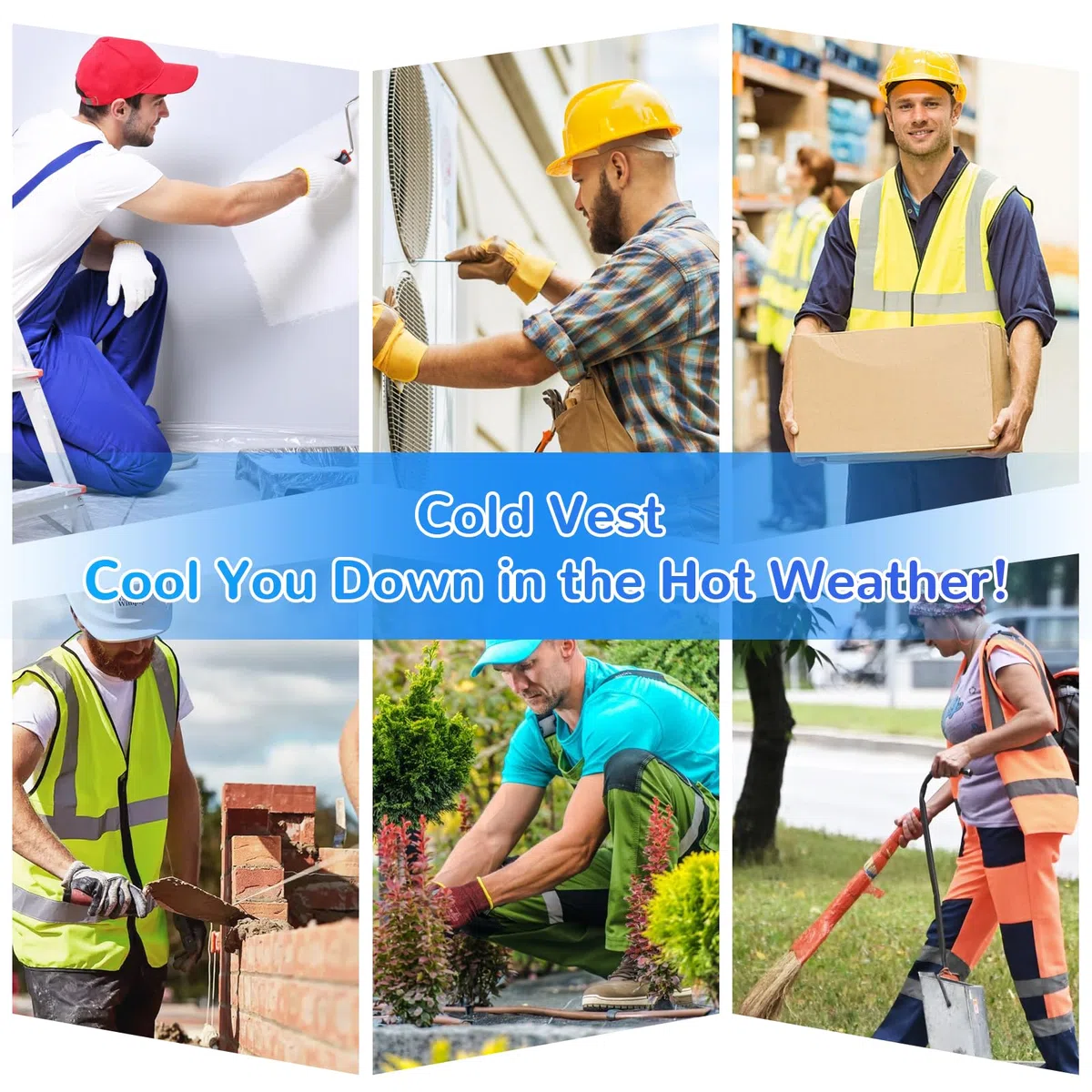 Kühlweste Damen Herren, PVA Eisweste mit Verdunstungskühlung – Verstellbare Kaltweste für Sommer, Outdoor, Baustelle, Garten & Sport – Sofort Aktivierung durch Wasser, Unisex