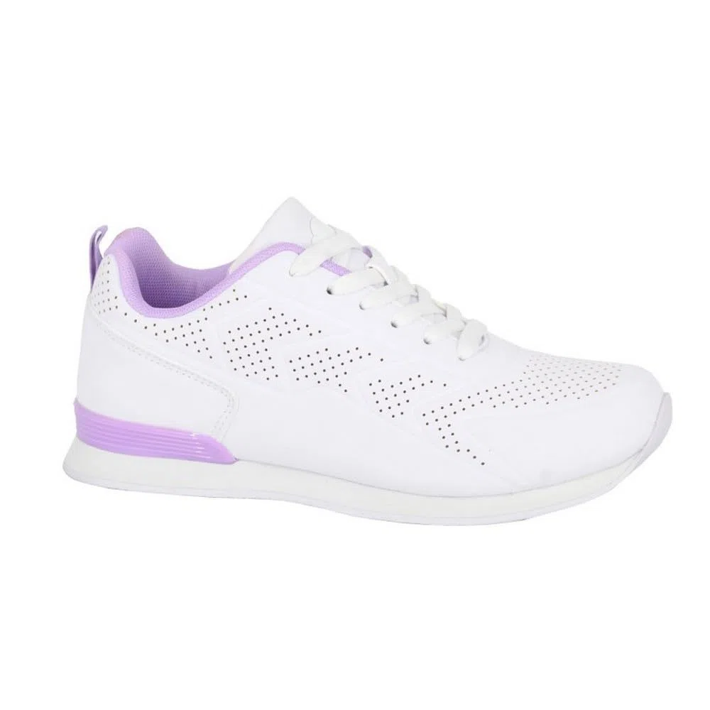 Dek T755 Fluke, Damen-Bowlingschuhe, Schnürschuhe, Textilfutter und Socke und weiße EVA-Sohle