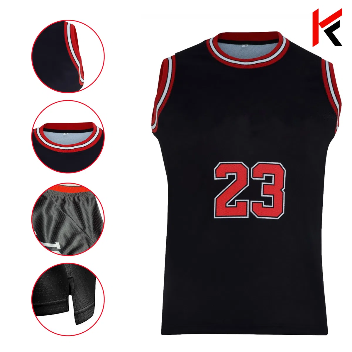 KONCEPT Basketball Kit - 2-piece basketball shirt & short, sleeveless basketball outfit, adult basketball Jersey sportswear