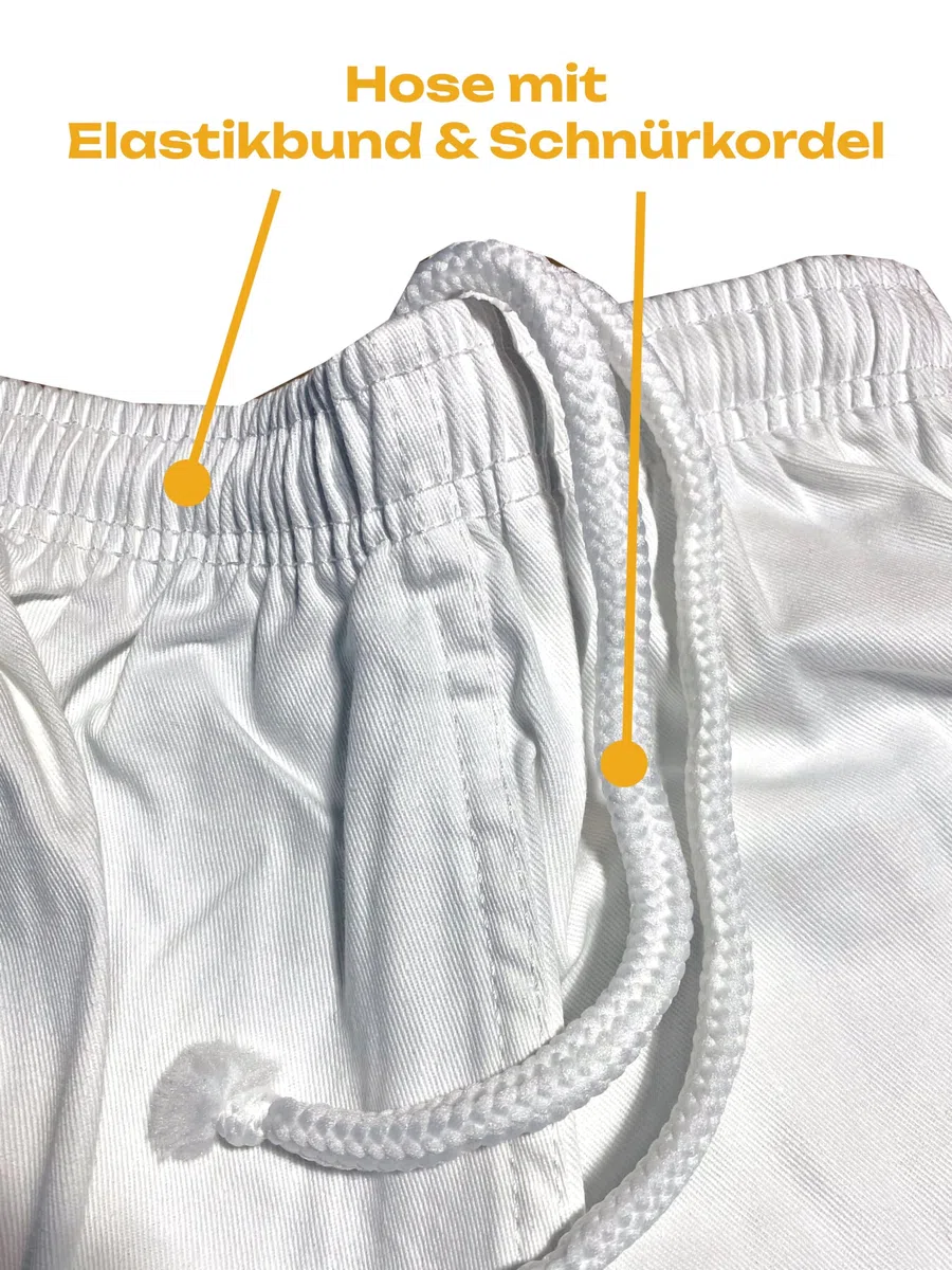 Kinder Karateanzug Kidoka II weiß - Leichtes Kids Modell 8 oz Baumwolle - Karate Gi Set - Jacke Hose Gürtel - Einsteiger Anzug