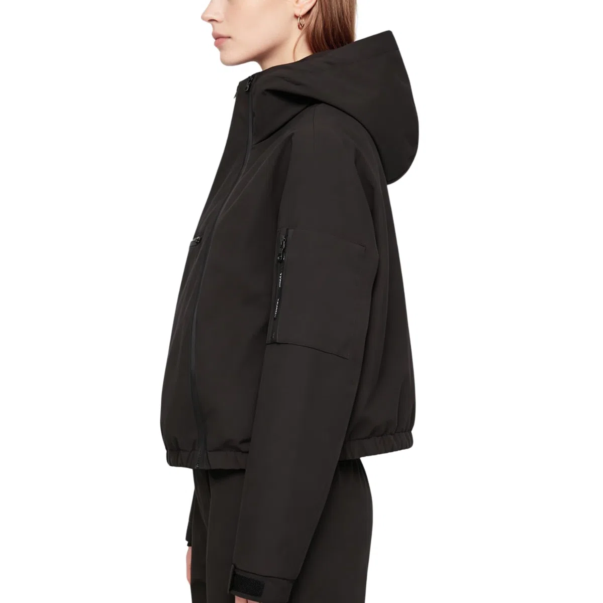 PUFFIT Regenjacken Damen Wasserabweisen Kapuzen Kurze Laufjacke Damen Atmungsaktiv Mit Zwei Reißverschlüssen