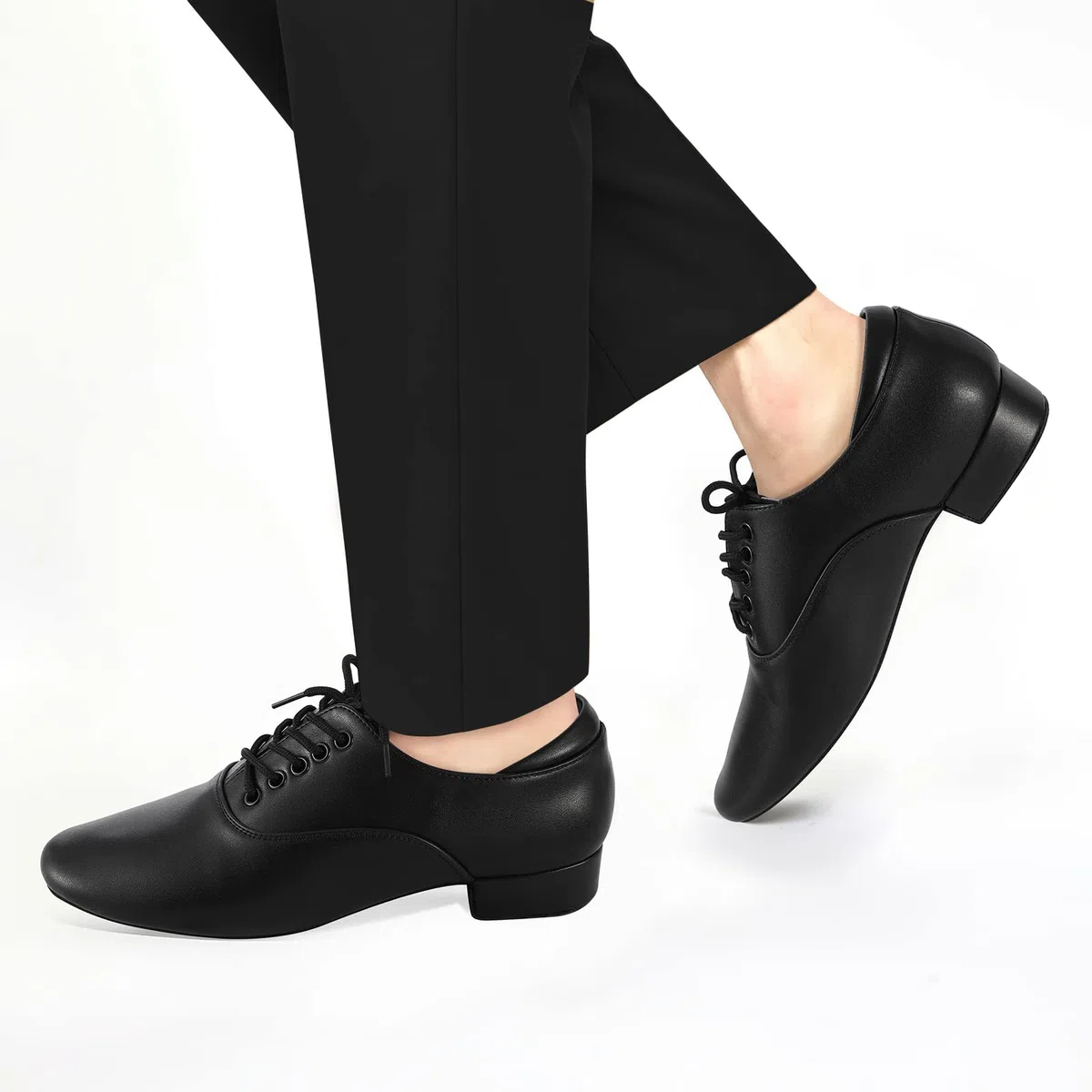 Schwarze Ballsaal-Tanzschuhe Leder Charakter Schuhe für Herren Salsa Latin Tango Dancing,