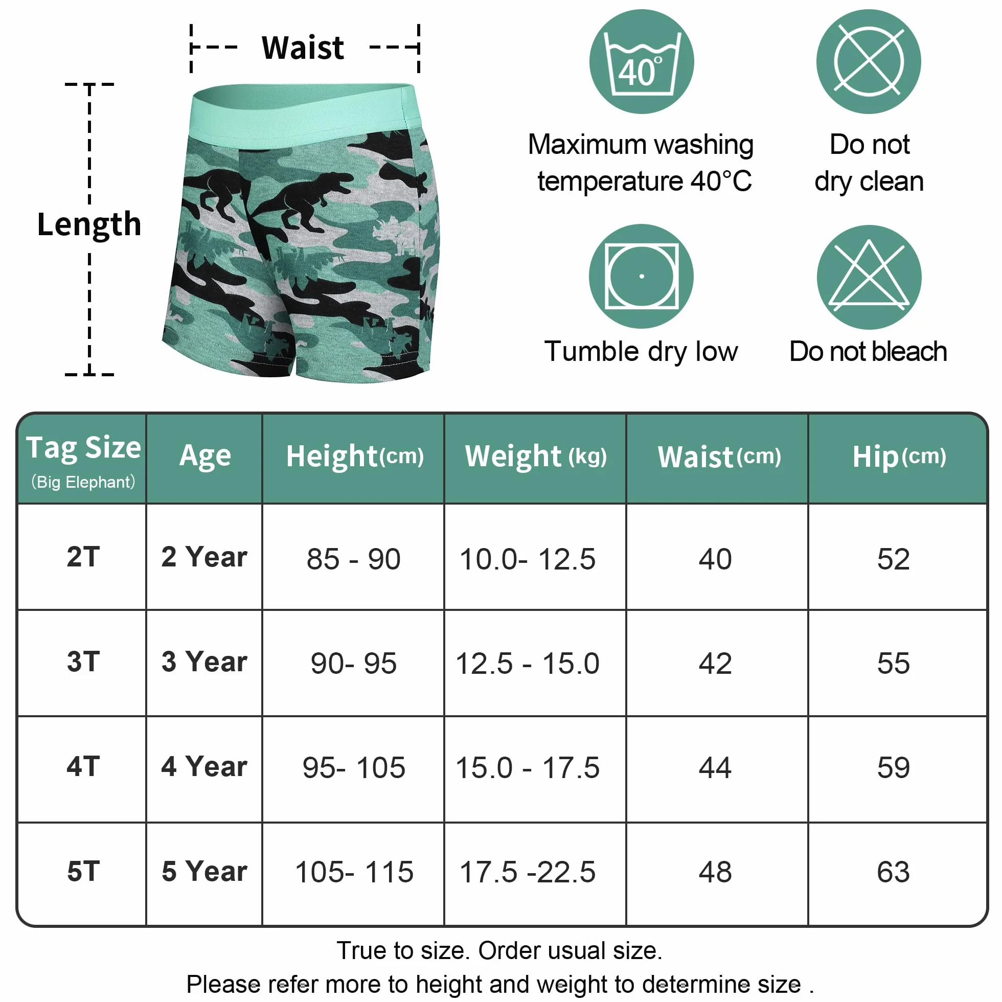 BIG ELEPHANT 6er-Pack Töpfchentraining Unterwäsche für Kleinkinder – 100% Baumwolle Lernhose für Jungen & Mädchen, Waschbare Trainingsunterhose im Boxer-Stil