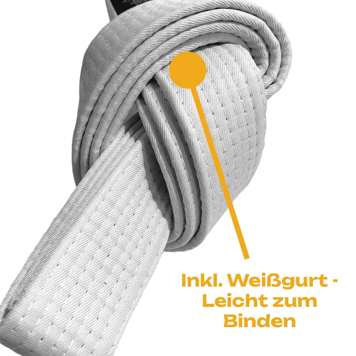 Kinder Karateanzug Kidoka II weiß - Leichtes Kids Modell 8 oz Baumwolle - Karate Gi Set - Jacke Hose Gürtel - Einsteiger Anzug