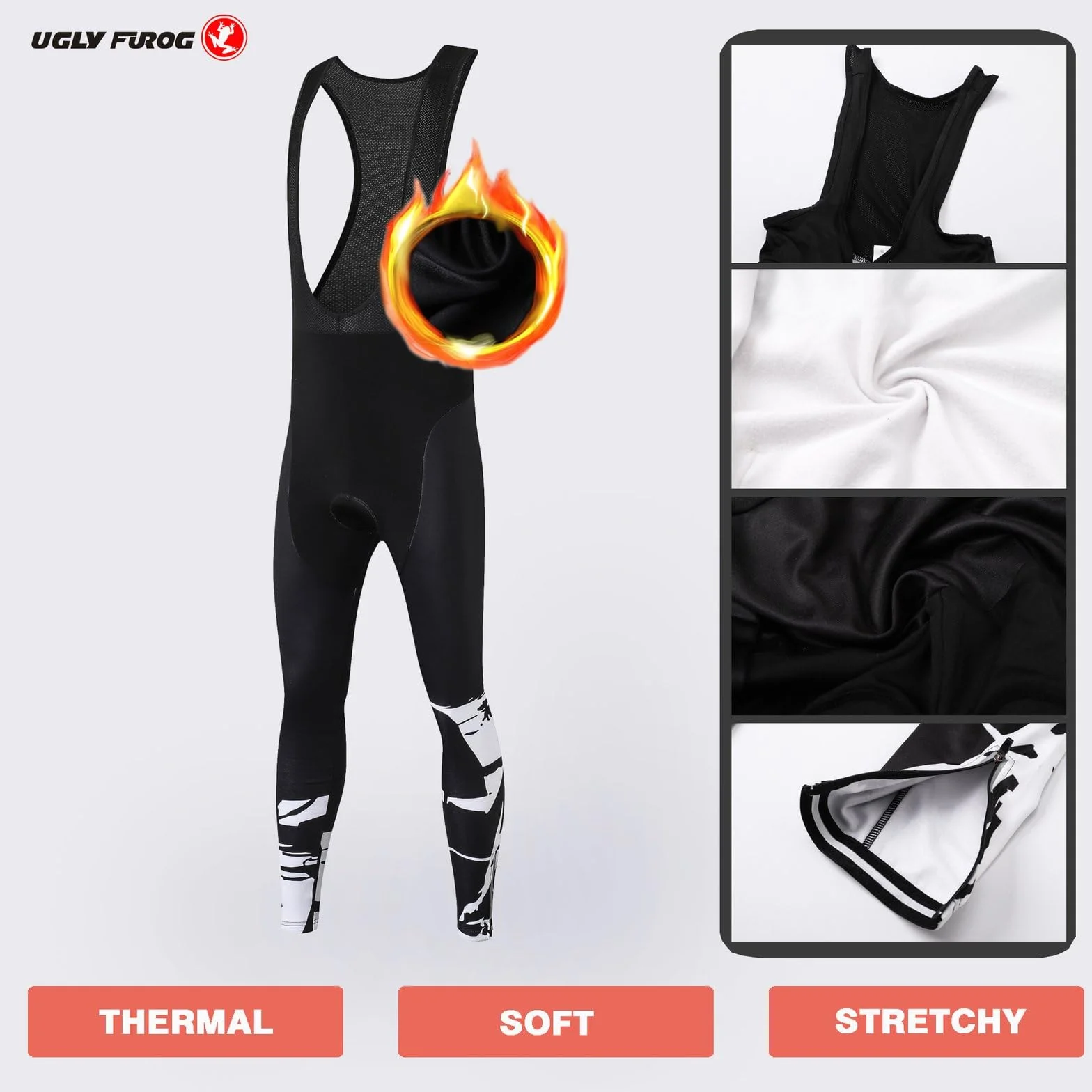 UGLY FROG Mode Radtrikot Herren Set Winter/Fallen Sport&Freizeit Rennrad Fahrradbekleidung Radsport Hemd Bike Radlerhose Vlies Thermo Reflektor Anti-kalt CXMX04