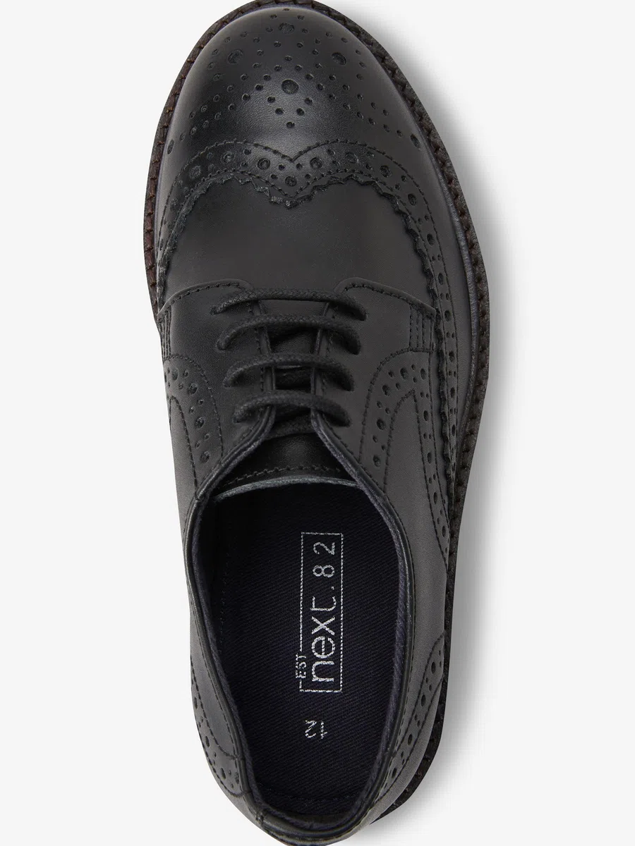 NEXT Jungen Standard Passform (F) Brogues zum Schnüren aus Leder