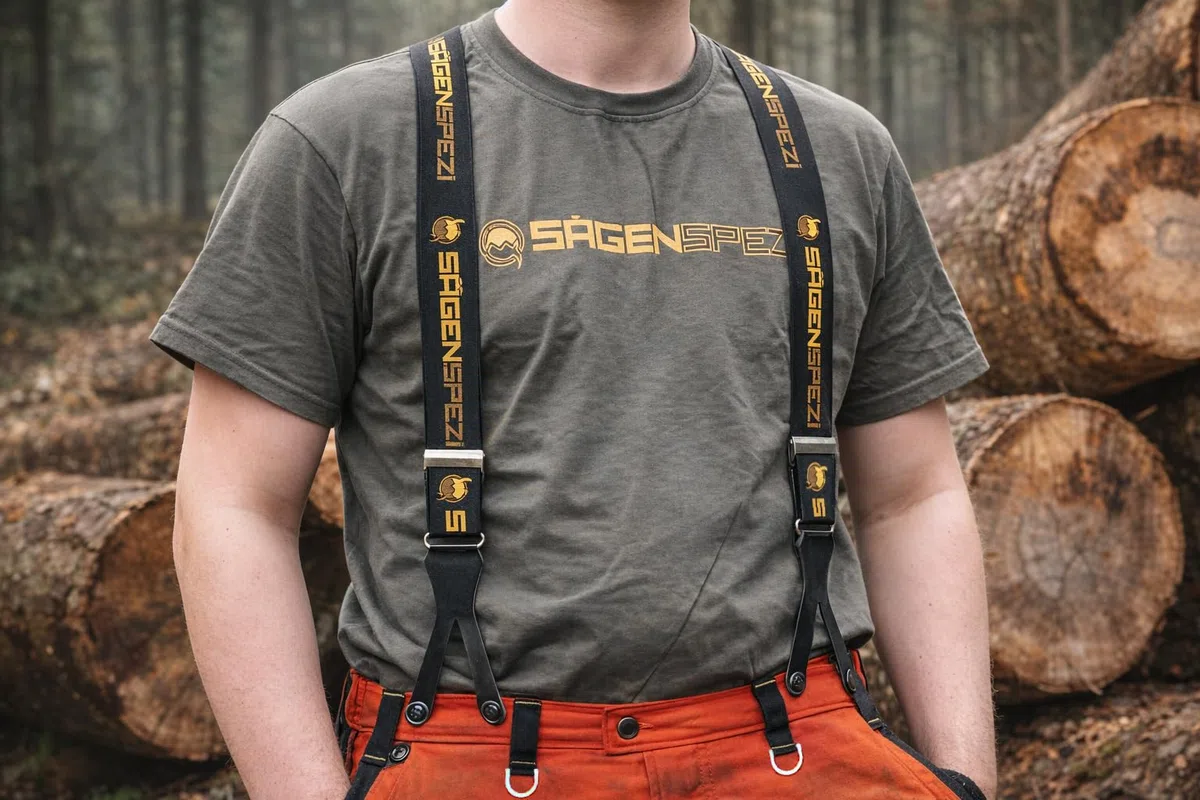 Sägenspezi Hosenträger Arbeitshosen, Forst & Freizeit – X-Form mit Clips | Y-Form mit Knöpfen oder Klett