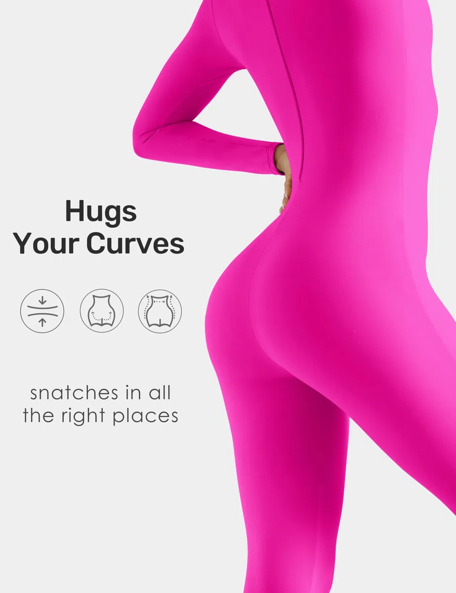 speerise Damen Long Sleeve One Piece Workout Jumpsuit Overall (1er Pack)