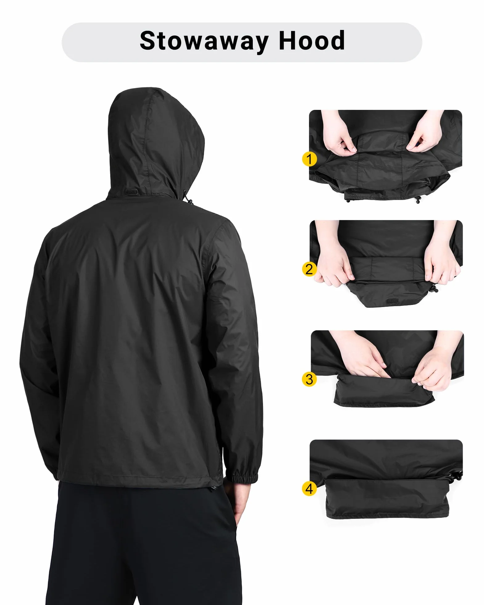 Outdoor Ventures Regenjacke Herren Wasserdicht Ultraleichte Dünne Faltbare Regenmantel Atmungsaktiv Fahrrad Regenjacke Sport