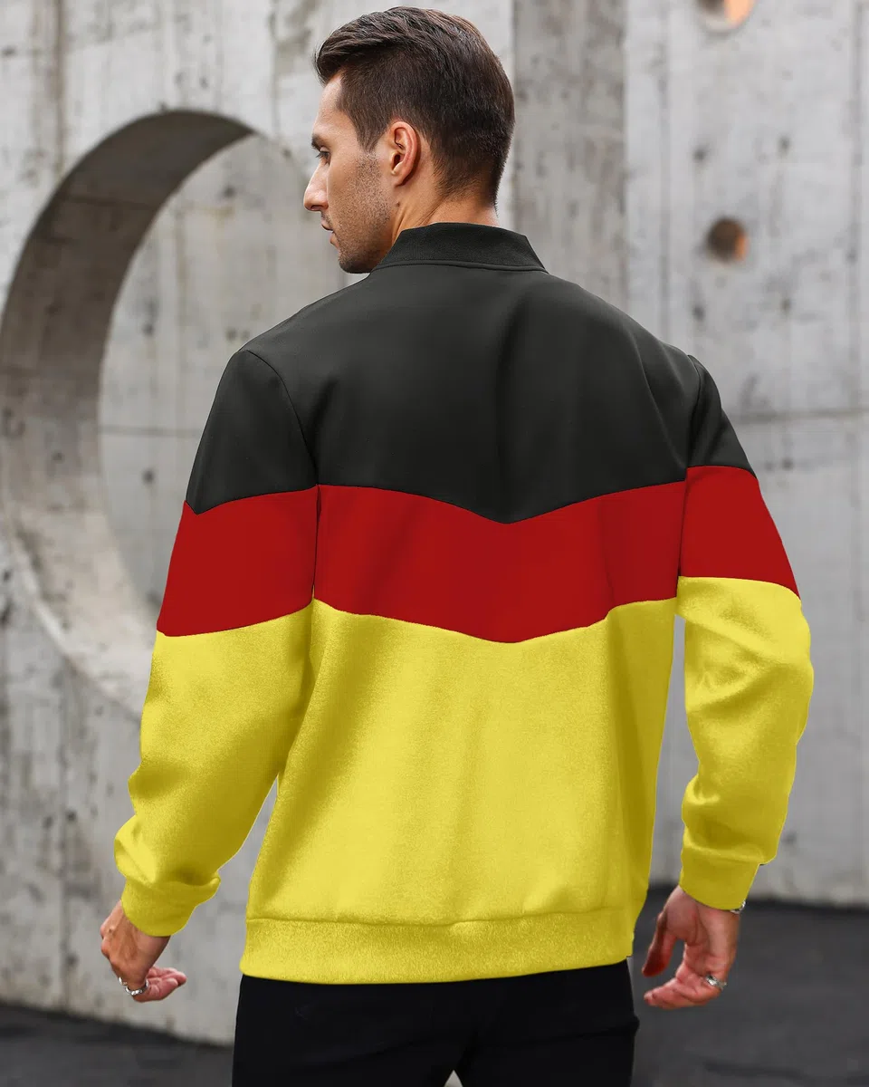 HYPESTFIT Herren leichte Jacke lässig Bomber Jacke Farbe Block Varsity Mantel