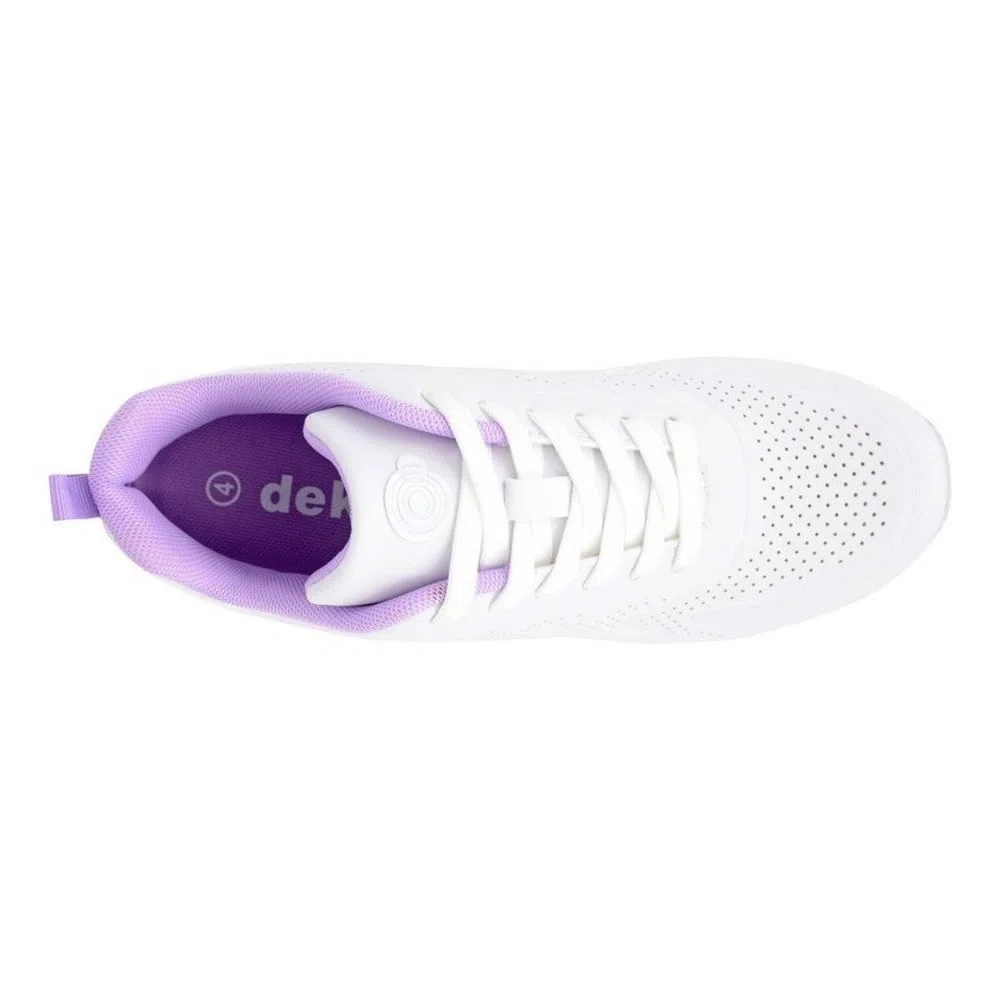 Dek T755 Fluke, Damen-Bowlingschuhe, Schnürschuhe, Textilfutter und Socke und weiße EVA-Sohle