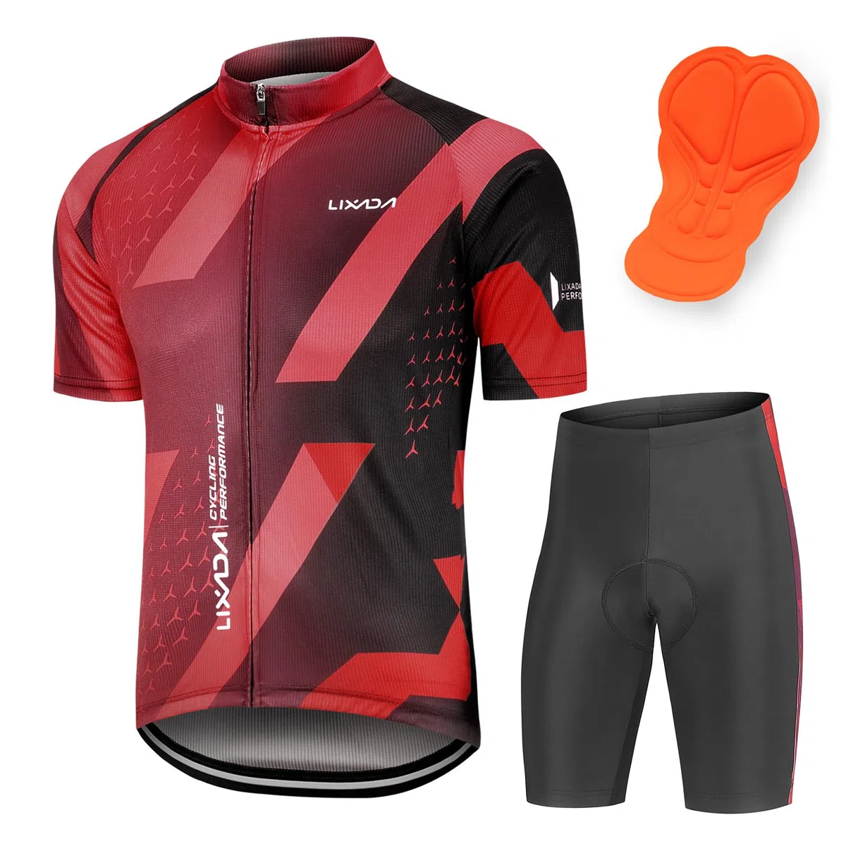 Lixada Kurzarm Radtrikot Rennrad trikot herren Herren Atmungsaktives Sommer Kurzarm Bike Shirt und Radhose gepolsterte Shorts, MTB Fahrrad Anzug für Radsport Outdoor Sport