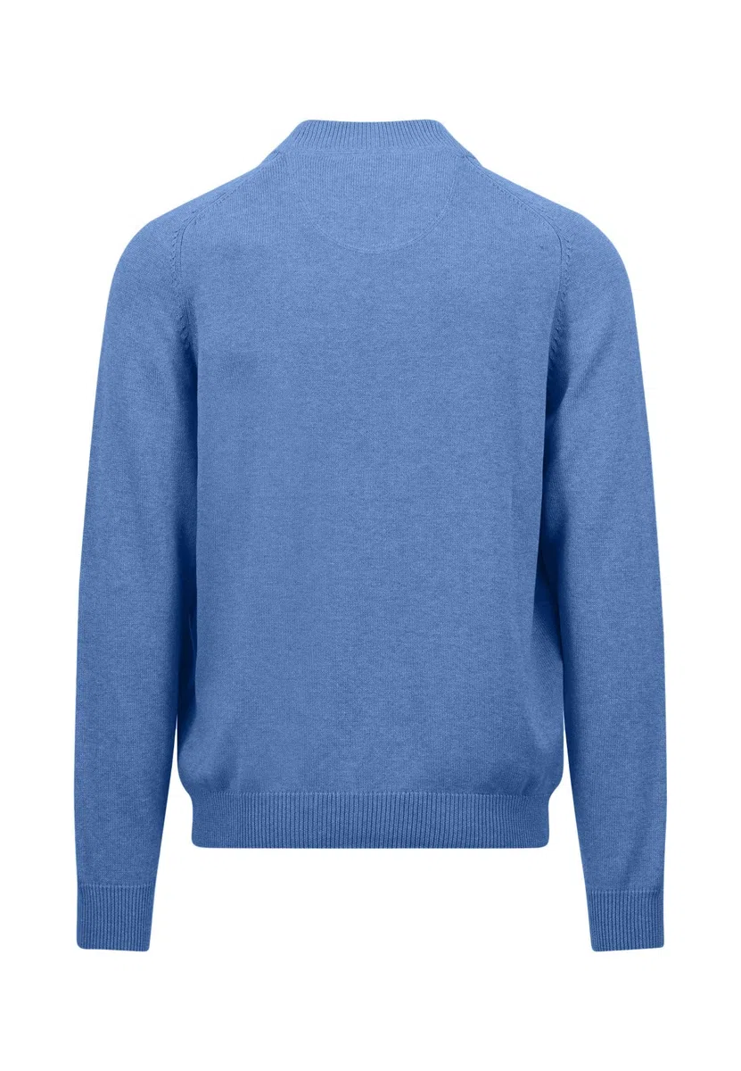 FYNCH-HATTON Strickjacke aus Baumwolle mit Reißverschluss und Stehkragen