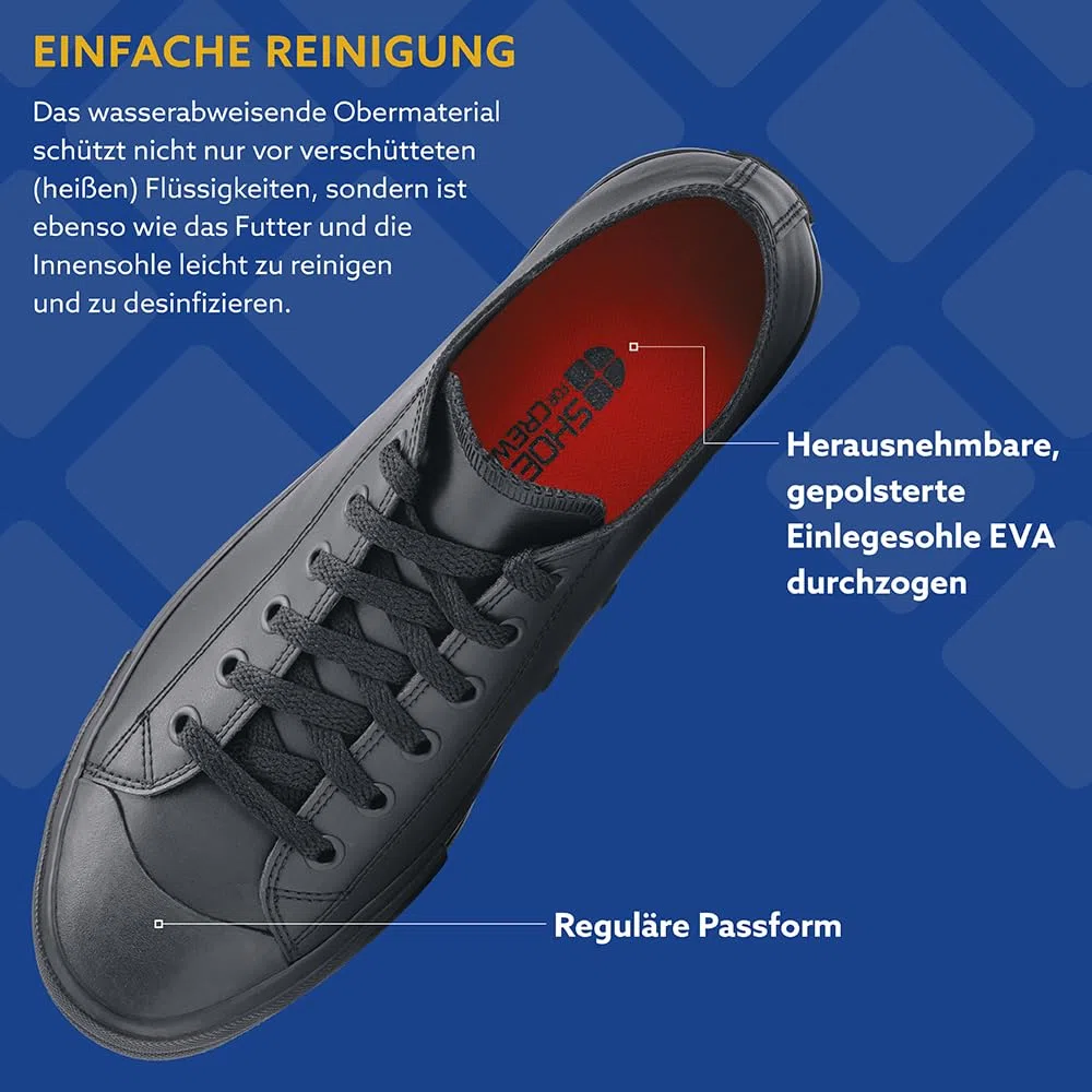 Shoes for Crews Unisex Arbeits-Sneaker – Bequeme, leichte, Wasserabweisende und Rutschhemmende Arbeitsschuhe, ideal für Männer und Frauen in Gastronomie Küchen, für Kellner und Koch – Delray