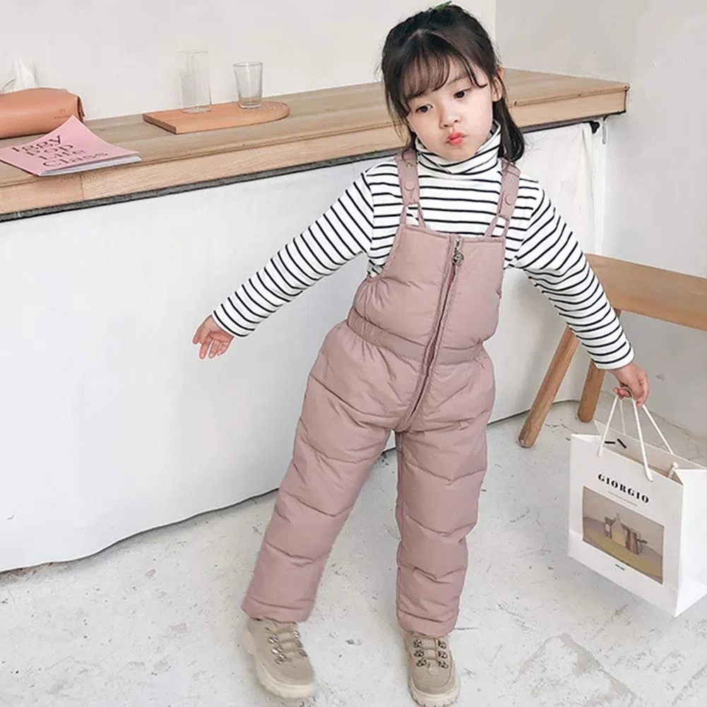 Happy Cherry - Schneehose für Jungen Winter Schnee Latzhose Daunen Baumwolle Skihose Schnee Skifahren Thermische Hitze Heiße Outdoor Winddichte leichte Hose