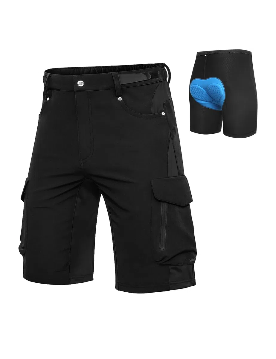 Cycorld MTB Hose Herren Fahrradhose, Schnelltrocknende MTB Shorts Herren Mountainbike Hose Baggy Bike Shorts, Atmungsaktiv Radhose mit Haken- und Flauschband