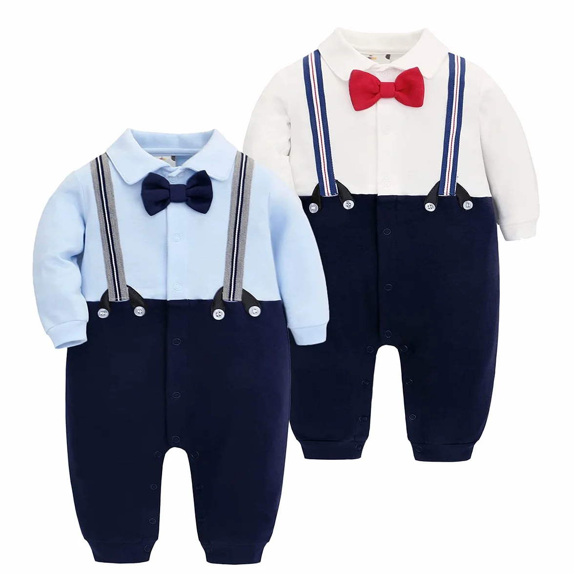 Famuka Baby Junge Anzug Strampler Hochzeit Taufe Babykleidung Taufanzug Festanzug (24 Monate, Blau)