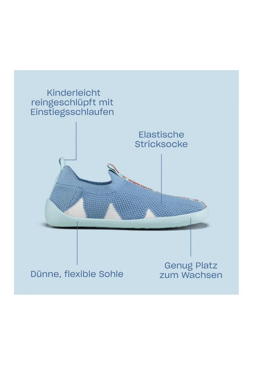 Affenzahn Hausschuh Knit Flinky zum Reinschlüpfen rutschfest, flexibel, leicht für Kindergarten und Kita Größe 21-32