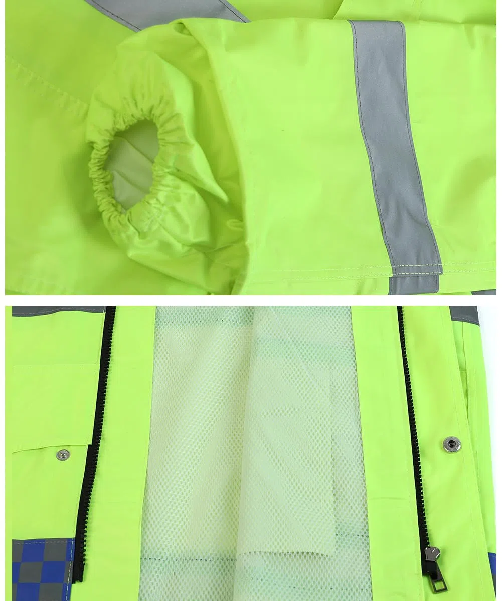 Herren Regenanzug Wasserdichten Anzug mit Reflexstreifen Regenjacke mit Kapuze Regenhosen Fahrrad Arbeitskleidung Outdoor Regenmantel Winddicht Regenjacke
