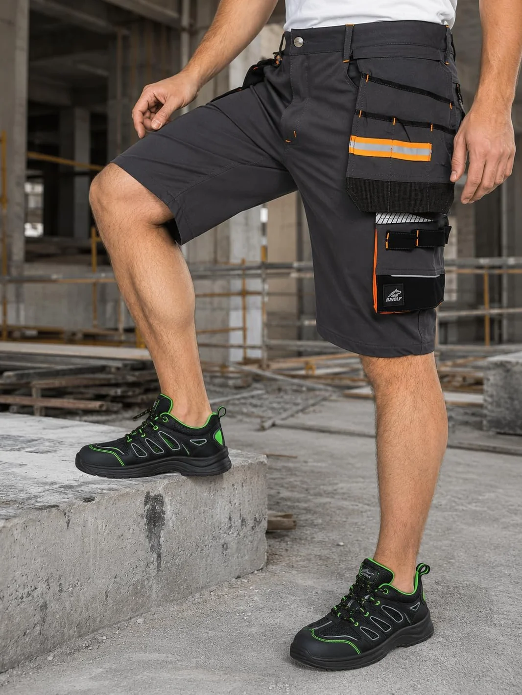 BWOLF Vector Kurze Arbeitshose Herren – Robuste & Flexible Arbeitsshorts aus 90 % Nylon, 10 % Elasthan – Leicht, Dehnbar, mit Taschen