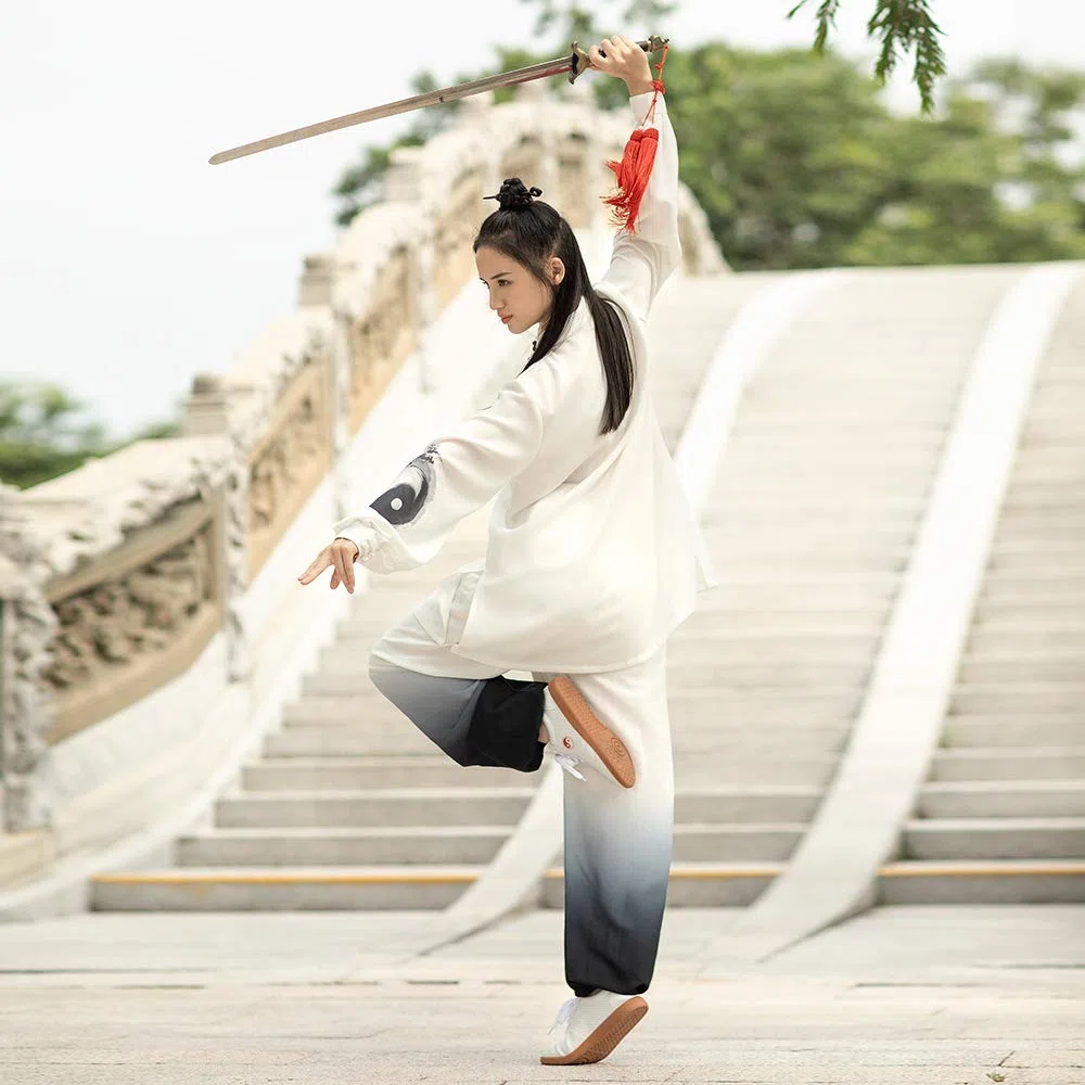 KSUA Unisex Kung Fu Kampfsport Uniform Seide Leinen Lange Ärmel Tai Chi Kleidung für Übungen Qi Gong Kung Fu Wung Chun