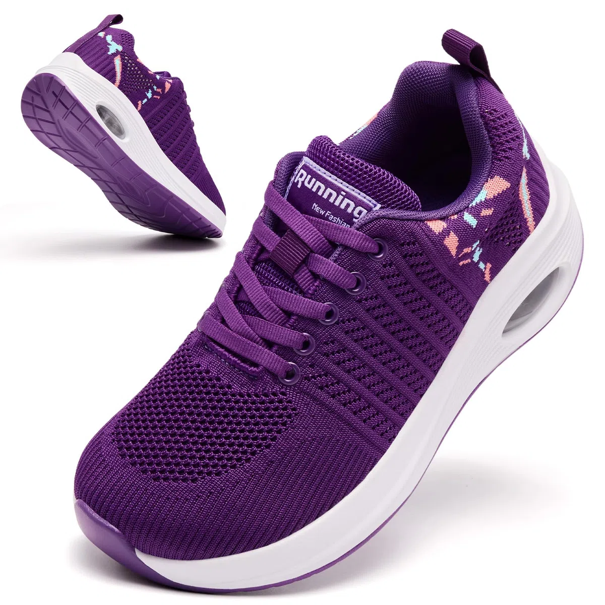 Weite Damen Laufschuhe Leicht Sportschuhe Breite Sneaker Luftgepolsterte Extra Breite Sneaker Bequem Laufen & Alltag