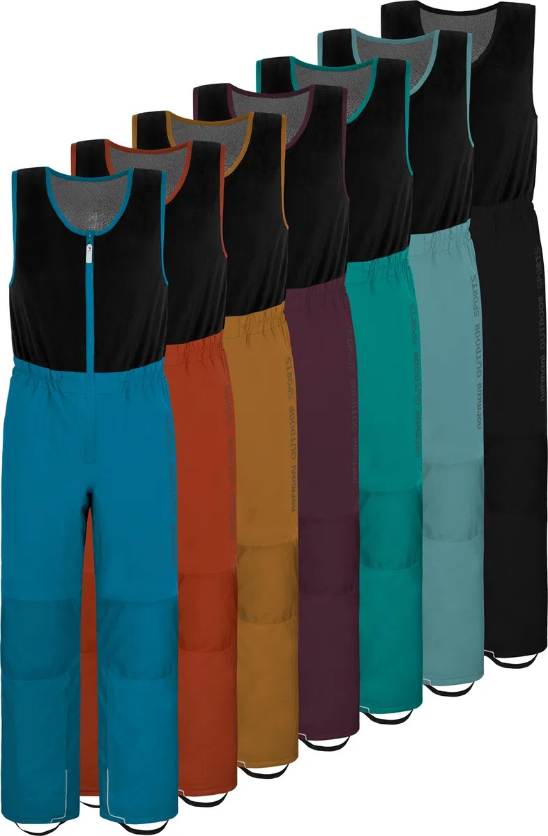 normani Unisex Kinder Winterhose - recycelte wasserdichte Latzhose Skihose Thermohose - Schneehose mit 3M Reflektoren und Cordura Verstärkung - Wassersäule: 12.000 mm