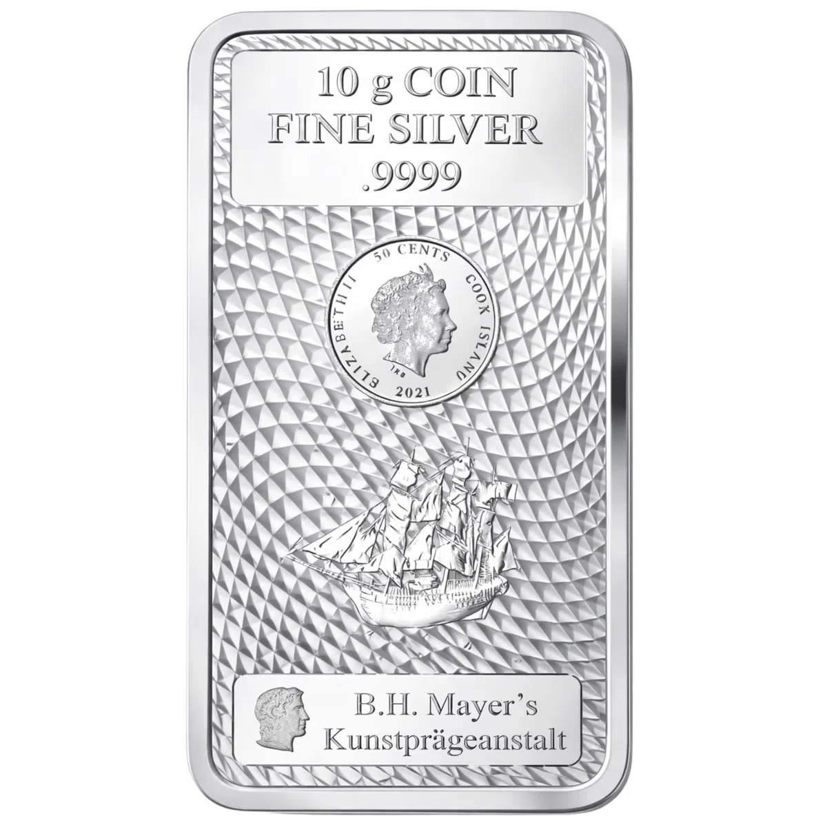 Goldschulz Cook Islands Silber Münzbarren Silberbarren 999,9 Feinsilber - Geschenkset + Echtheitszertifikat (10g Silber)
