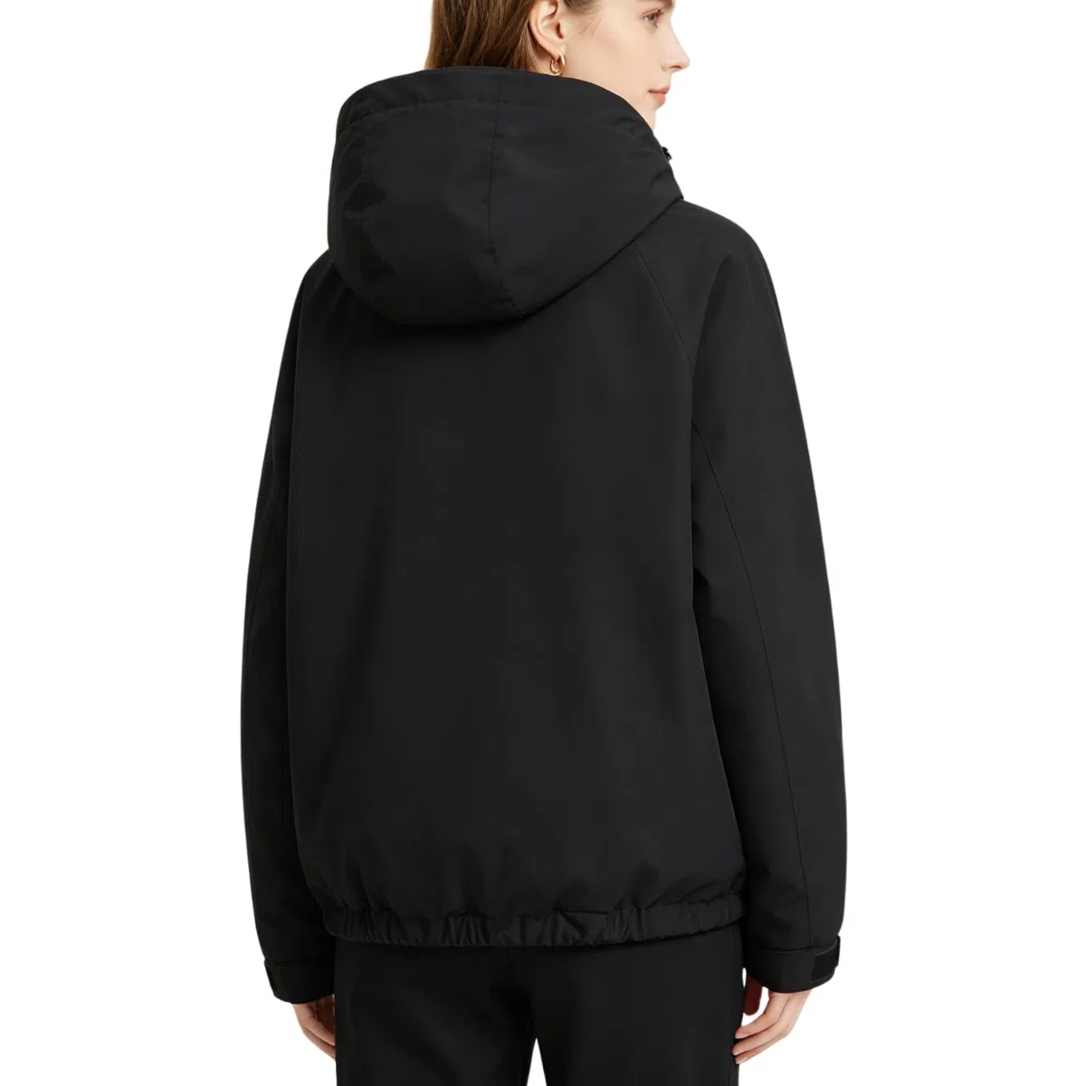 PUFFIT Regenjacken Damen Wasserabweisen Kapuzen Kurze Laufjacke Damen Atmungsaktiv Mit Zwei Reißverschlüssen