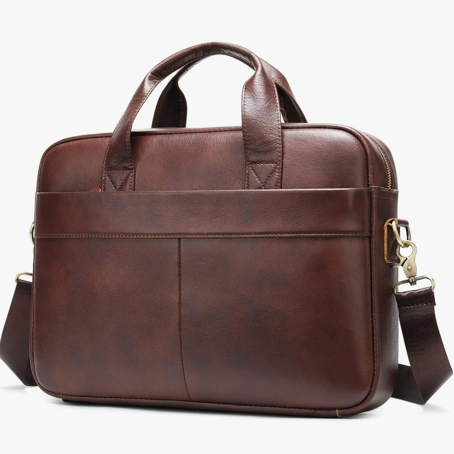 VINBAGGE Businesstasche Herren Echtleder Aktentasche Männer Handtasche Vintage Laptoptasche Arbeitstasche Damen Umhängetasche Schultertasche für 14 Zoll Notebook