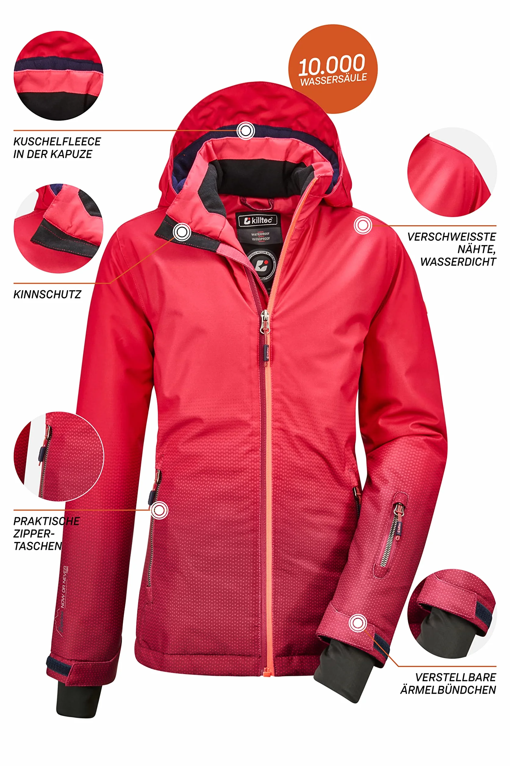 Killtec Mädchen Lynge Grls Jckt E Funktionsjacke Mit Kapuze Und Schneefang