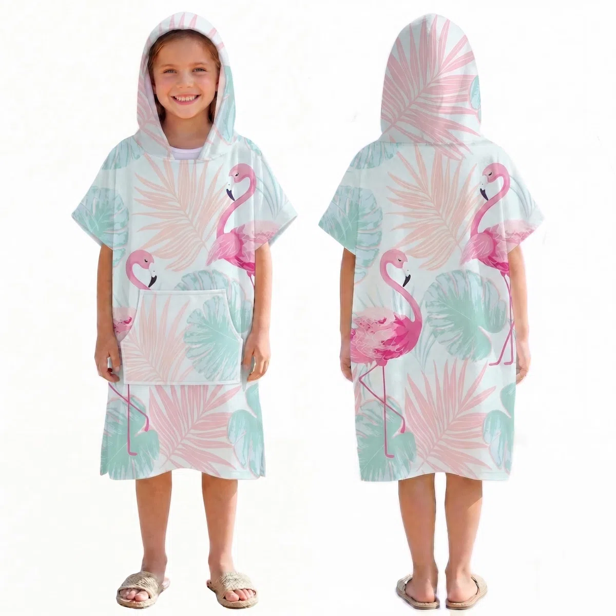 Kinderbademantel, Stoff,schnelltrocknend,Surf-Cape,Wickeltuch,Kapuzenpullover mit Taschen zum Schwimmen,Strand,Surfen,Tauchen,Baden zu Hause