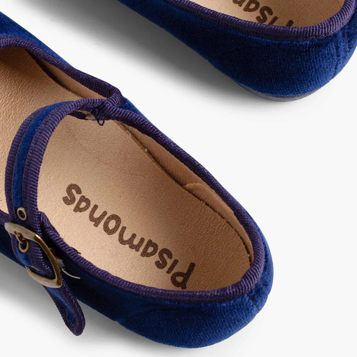 Pisamonas Mädchen Riemchenballerinas Aus Samt Mit Schnalle