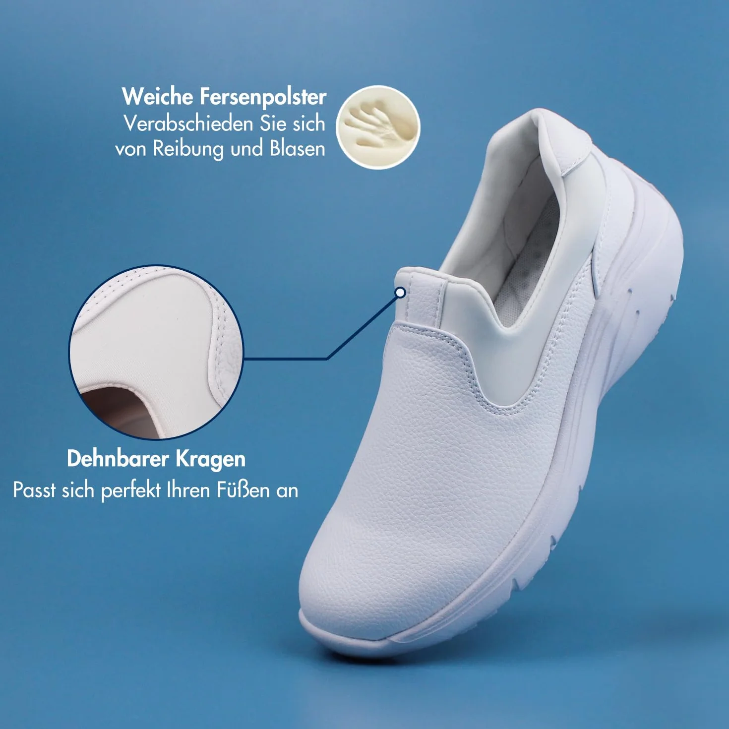 Hawkwell Damen-Schlupfschuhe, leichte Pflegeschuhe, Bequeme, rutschfeste Arbeitsschuhe