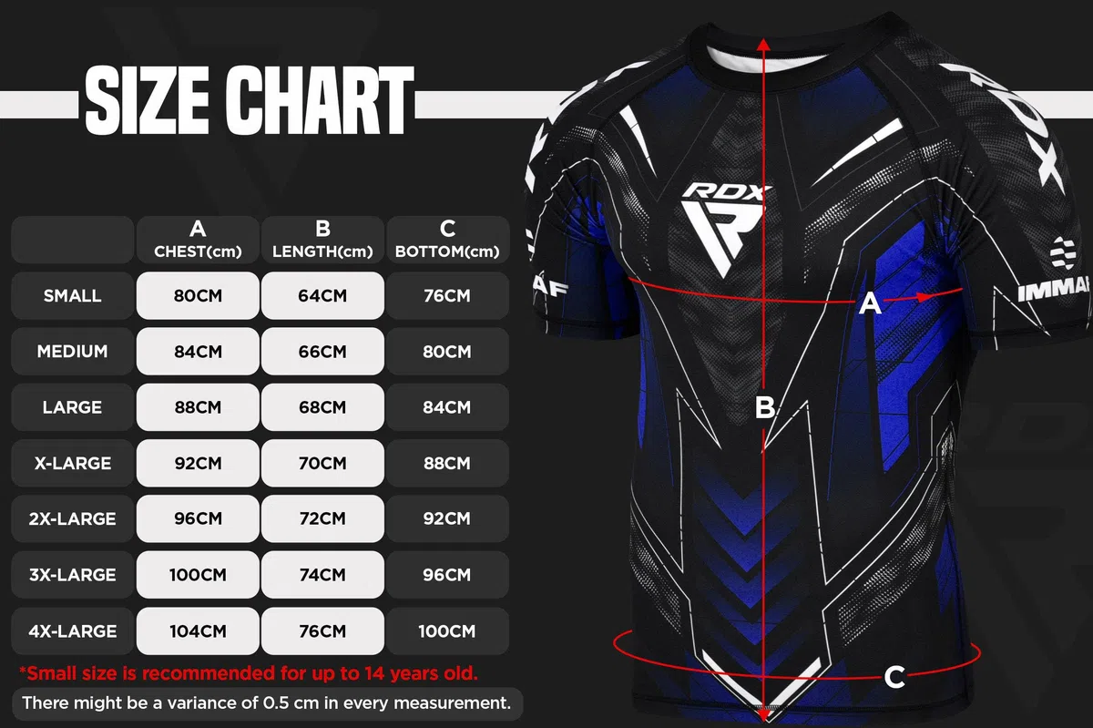 RDX Rash Guard, IMMAF genehmigt Camisa de compresión, Halbe Ärmel, Atmungsaktives Oberteil mit sportlicher Passform für MMA, Muay Thai, Kickboxen, Sparring und Grappling