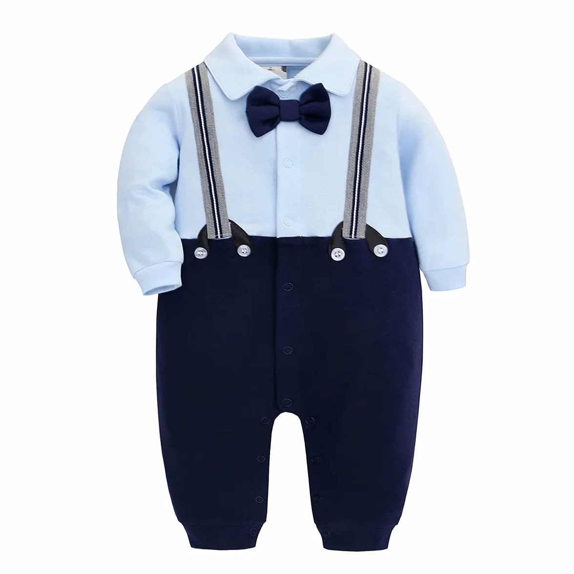 Famuka Baby Junge Anzug Strampler Hochzeit Taufe Babykleidung Taufanzug Festanzug (24 Monate, Blau)
