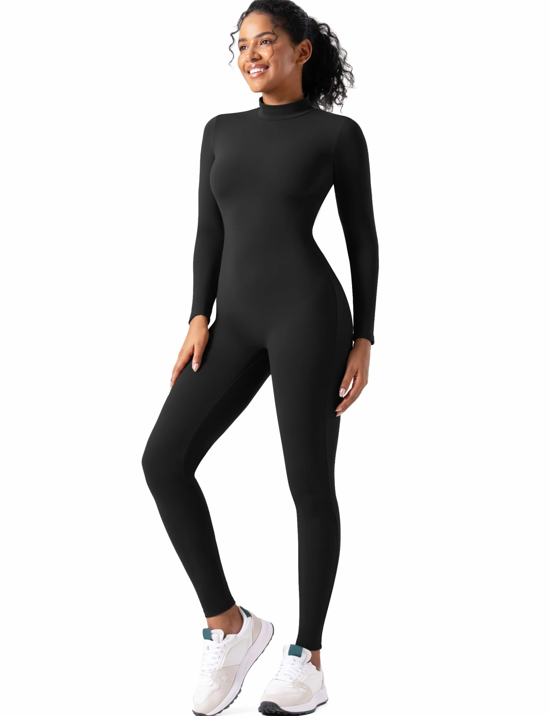 speerise Einteiler für Erwachsene, hoher Halsausschnitt, Reißverschluss, Ganzkörperanzug, Bodycon, Jumpsuit für Damen