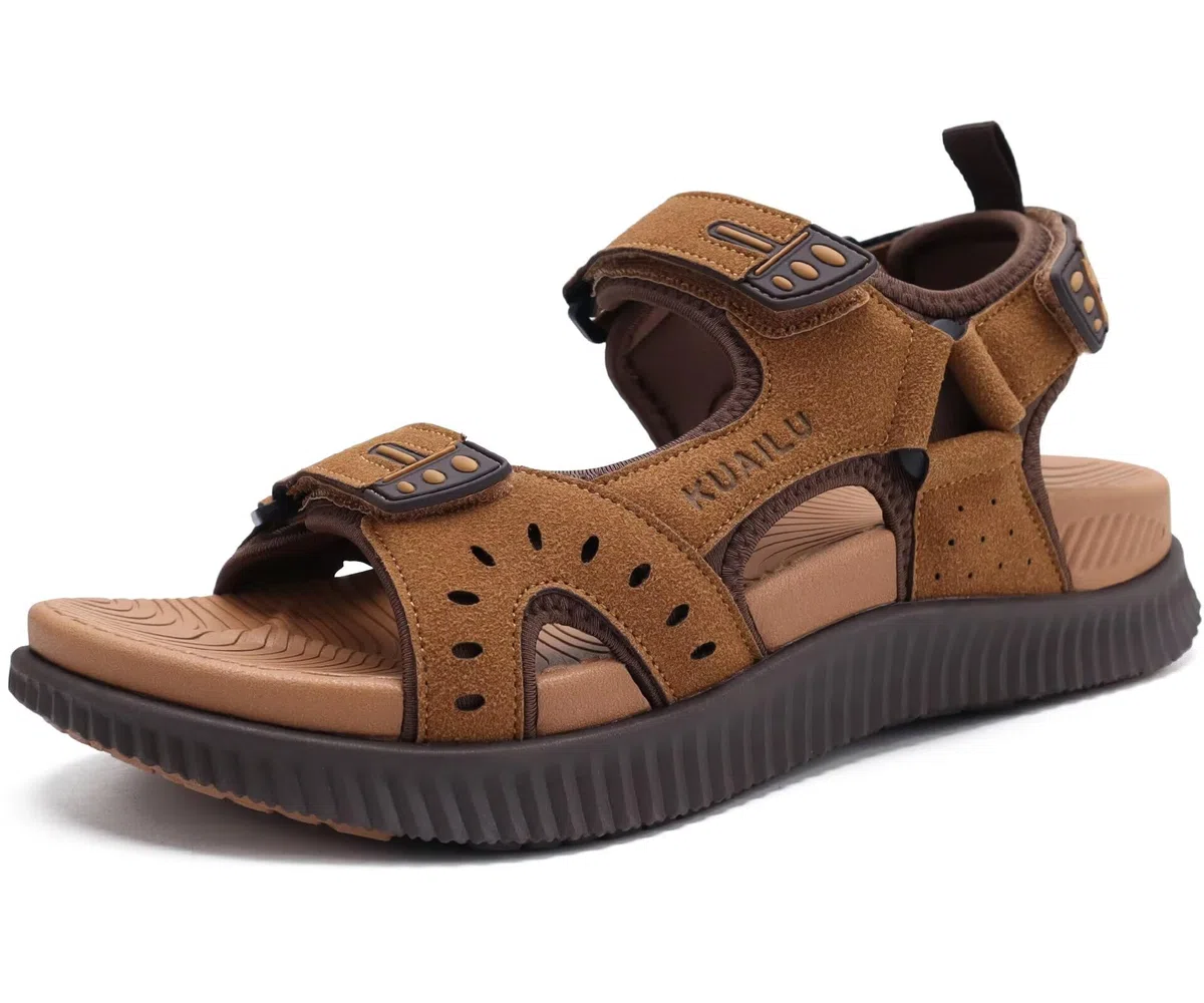 KuaiLu Herren Wandersandalen Bequeme Orthopädische Recovery Trekkingsandalen Outdoor Sommer Casual Strand Dickes Kissen Sportsandalen Gr. 40-48