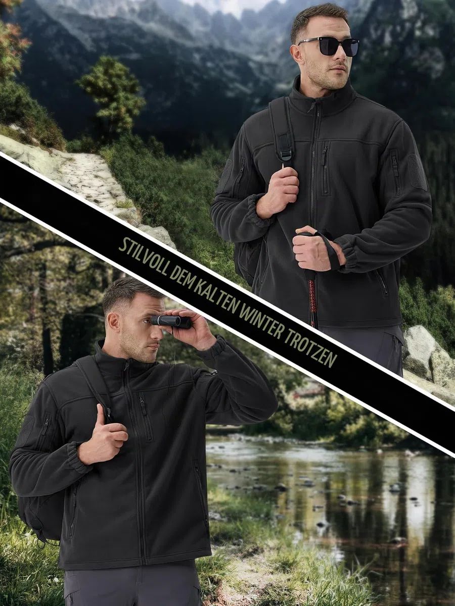 TACVASEN Herren Militär Outdoor Fleecejacke Warme Taktische Jacke Fleece Jacket