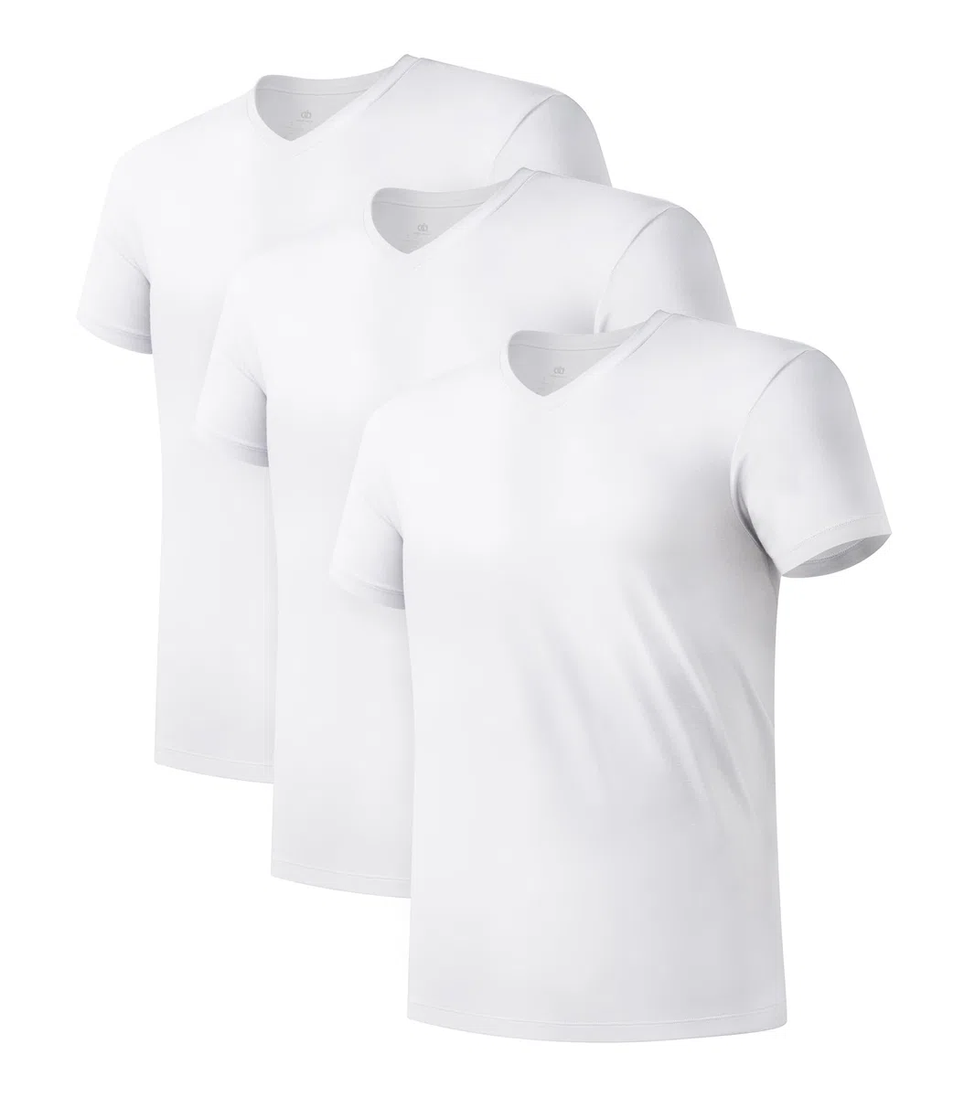 DAVID ARCHY Herren Unterhemden Business aus Micro Modal Tshirt Seidig Glatt Weich Kurzarm Atmungsaktiv Weste Unterhemd Männer 3er Pack