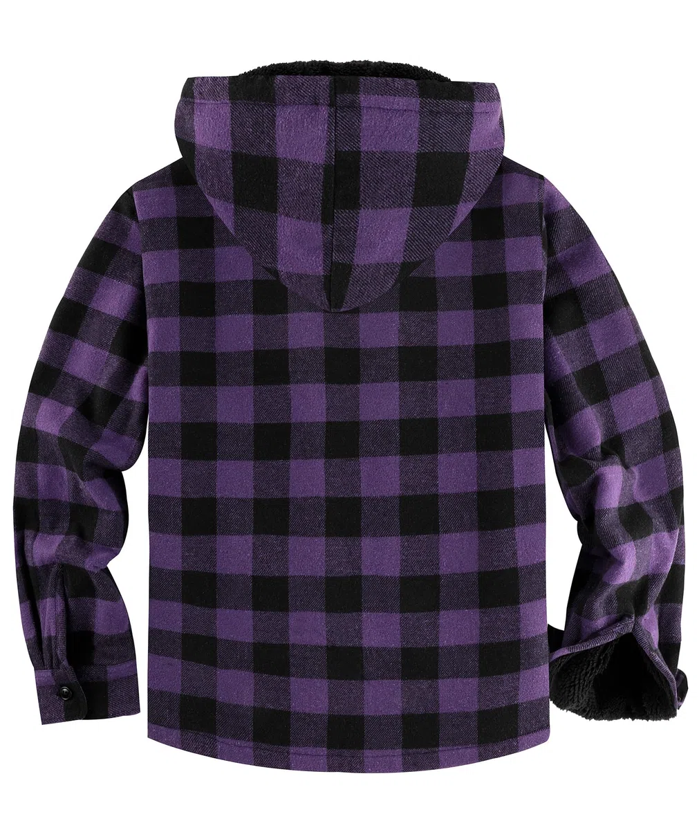 SwissWell Hemdjacke Herren Verdicken Karierts mit Reißverschluss Flanelljacke Plüschfutter Freizeit Gefüttert Kapuzenpullover Männer Winter Hemd Fleece Hoodie Winterjacke mit Taschen