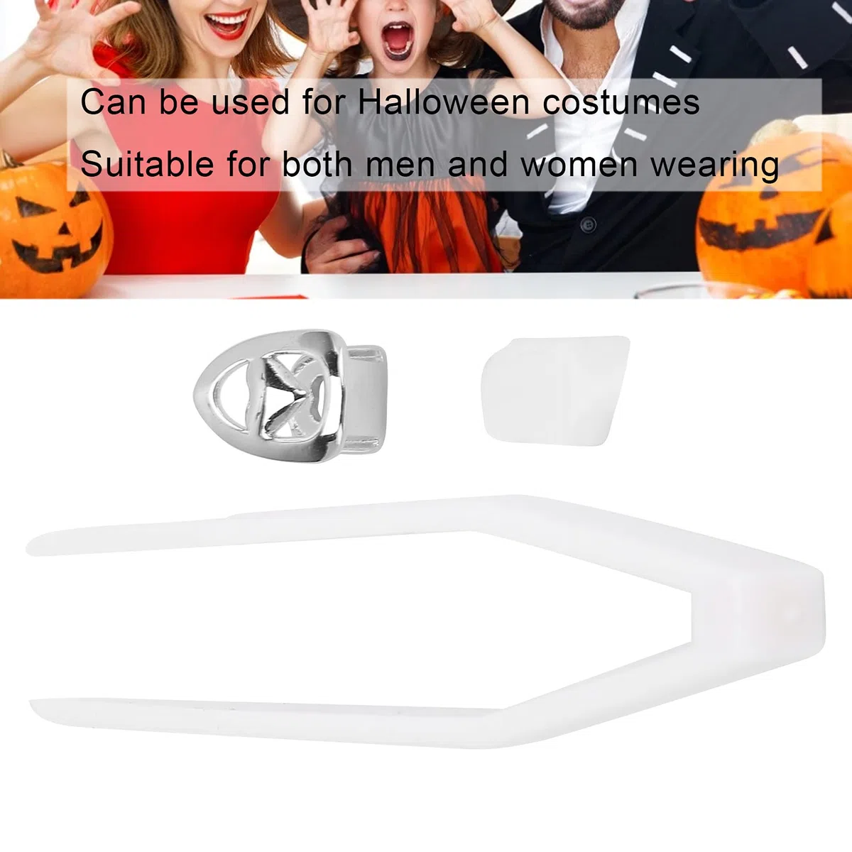 Hip Hop Halloween Falschzahn Dekoration Modischer Kupfer Zahn Silber Glossy Teeth für Festival Party Kostüm Accessoire