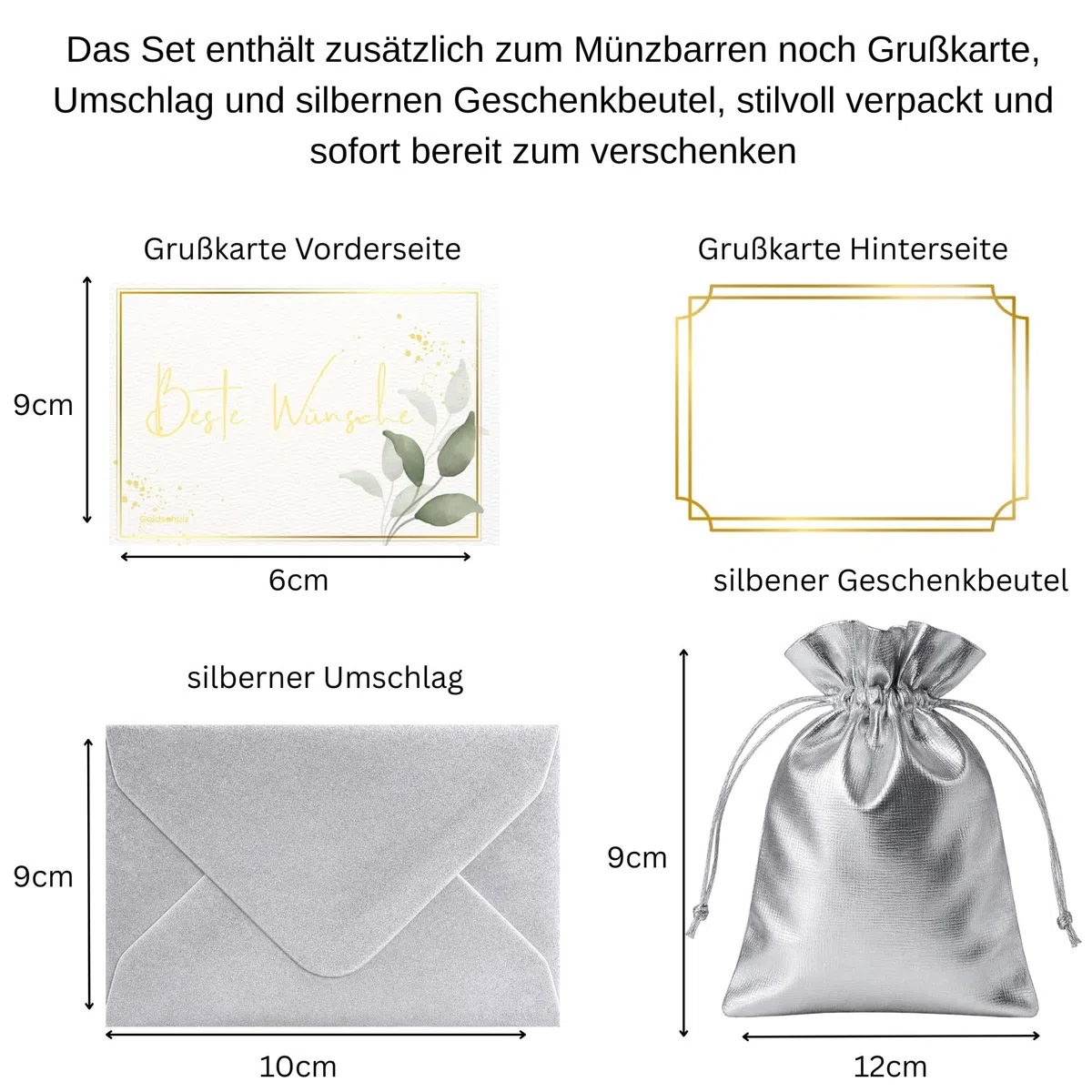 Goldschulz Cook Islands Silber Münzbarren Silberbarren 999,9 Feinsilber - Geschenkset + Echtheitszertifikat (10g Silber)