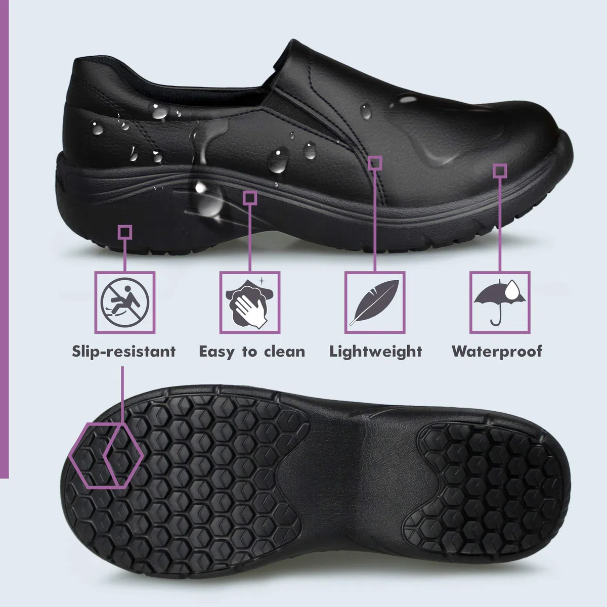Hawkwell Damen-Schlupfschuhe, leicht, rutschfest, bequem