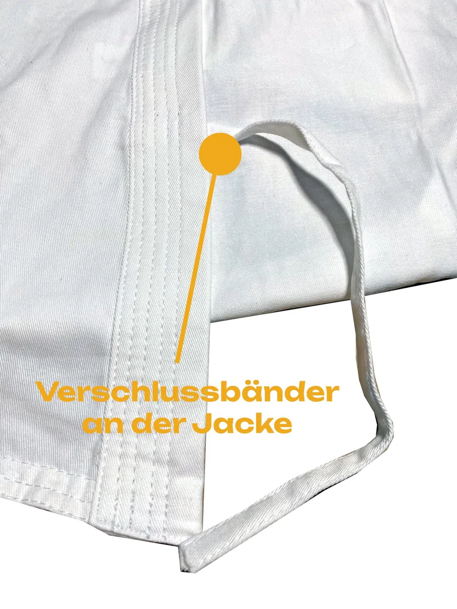Kinder Karateanzug Kidoka II weiß - Leichtes Kids Modell 8 oz Baumwolle - Karate Gi Set - Jacke Hose Gürtel - Einsteiger Anzug