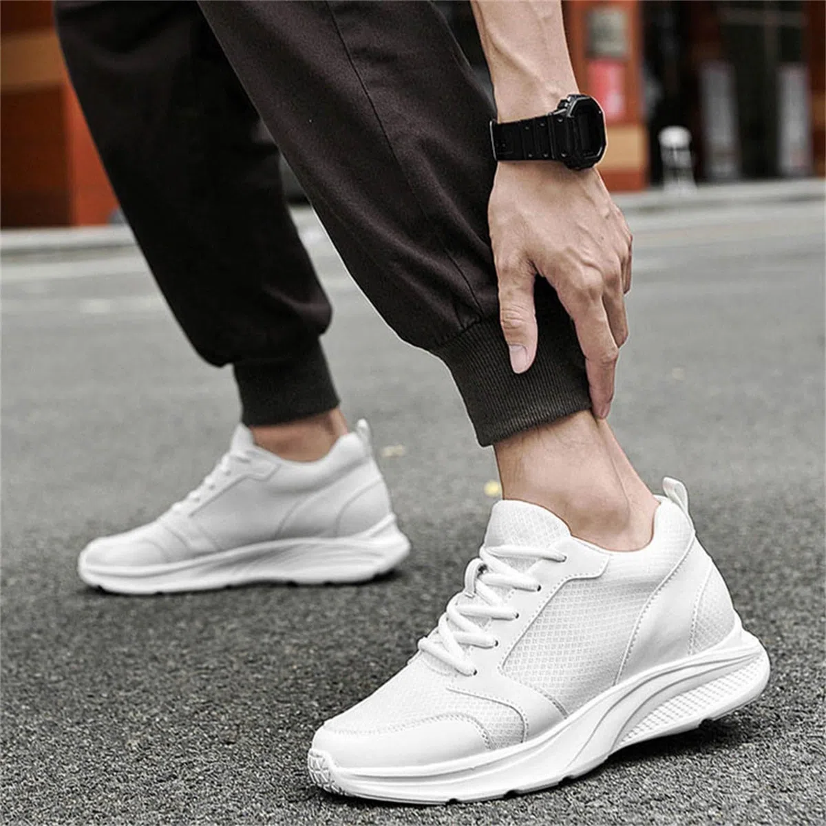 Generisch Elevate Shoes Herren 10 cm 4/6/8/10 Höhe Elevateshoes Schuhe Die Größer Machen Rhöhung Sneaker Bequeme Und Atmungsaktive Aufzug Turnschuhe Walkingschuhe Sportschuhe