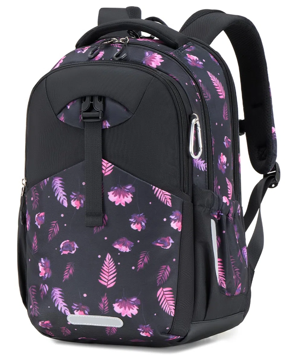 Amythe Schulranzen Teenager Mädchen, Ergonomische Schultasche mit Regenschutz, 30L Schulranzen Wasserdichter mit Abnehmbarem Hüftgurt für Schule, Bergsteigen, Reisen